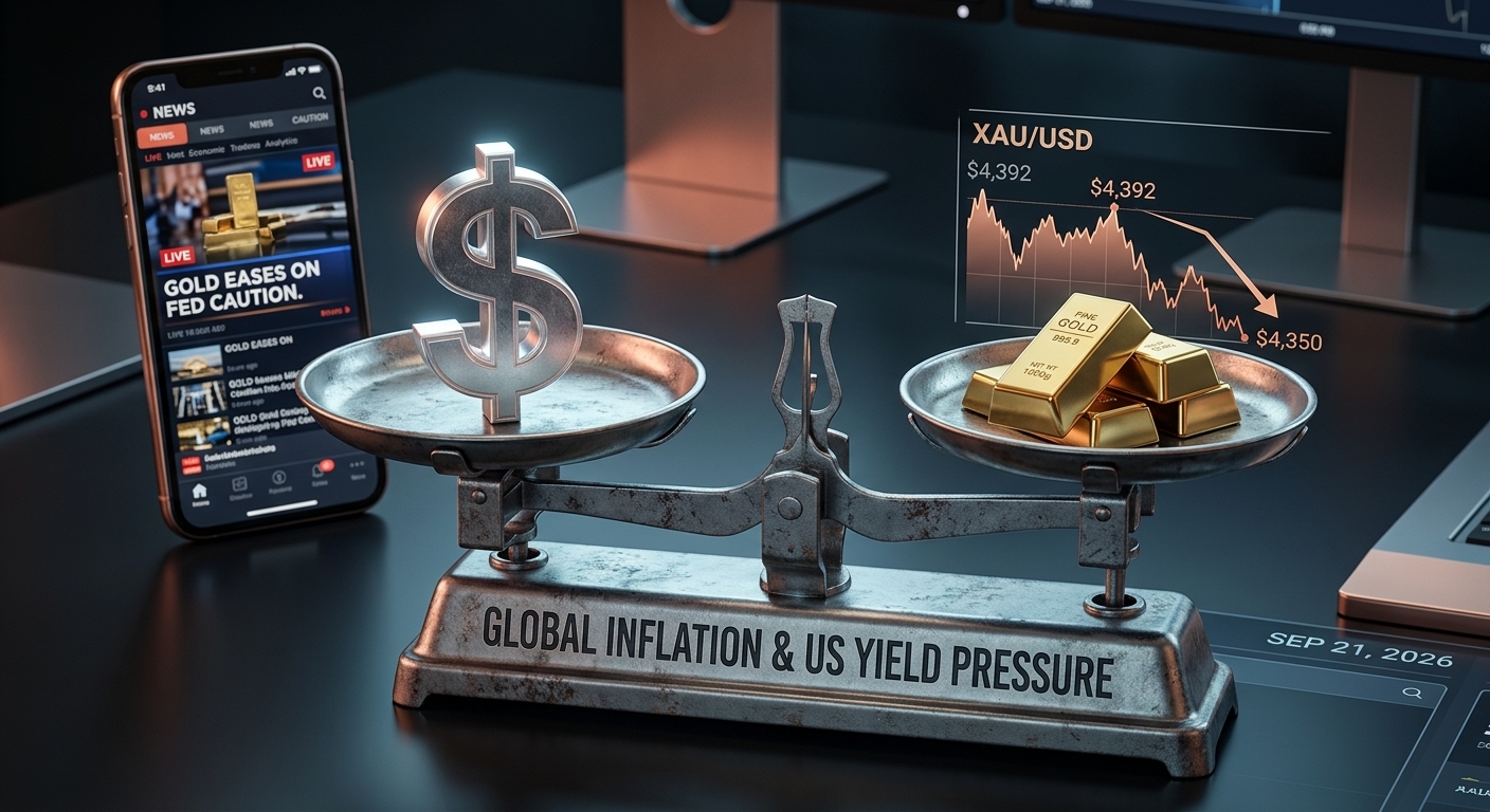 Headline: Gold Eases as Investors Weigh Higher US Yields